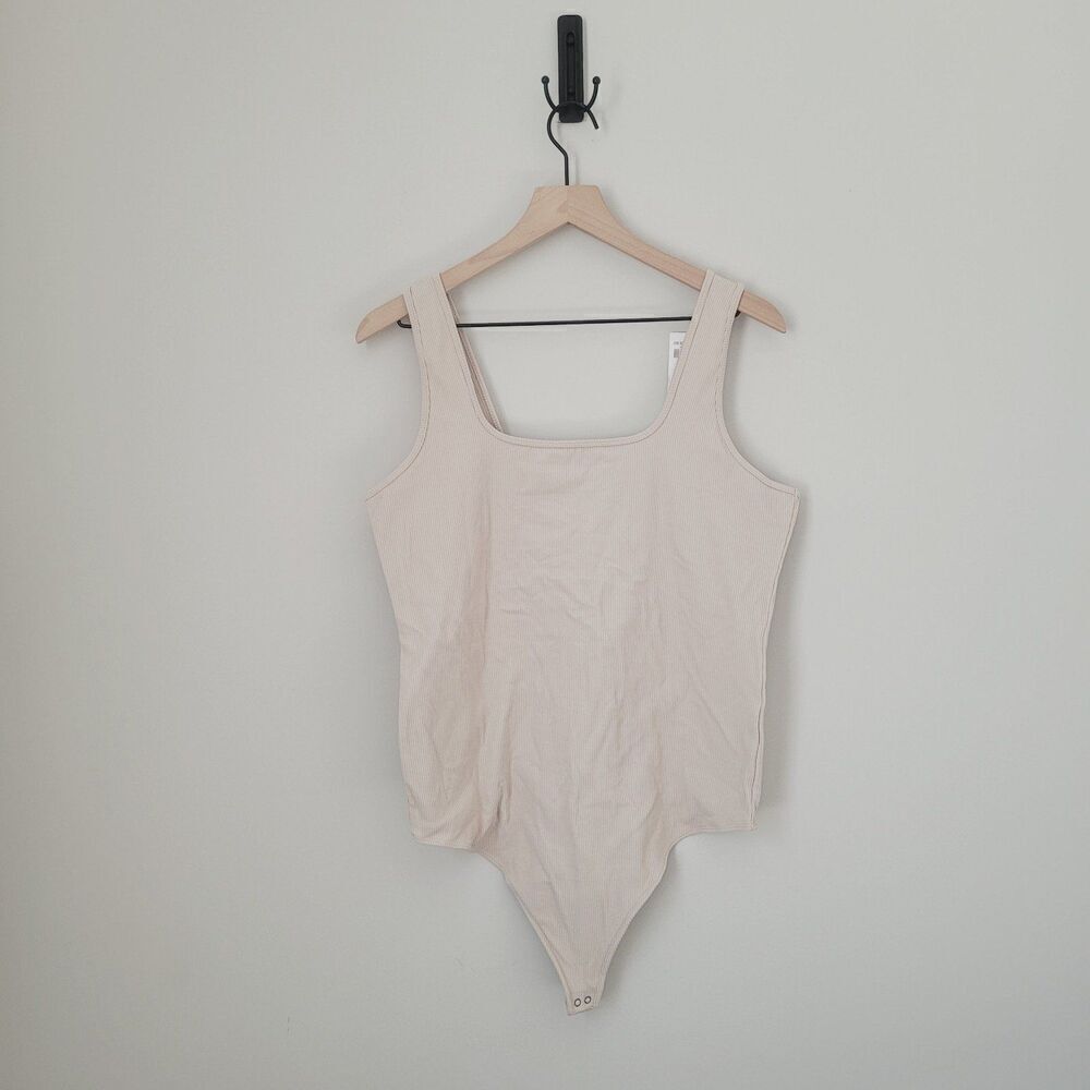 New Abercrombie & Fitch Ribbed Bodysuit in Nude Size XXL NWT